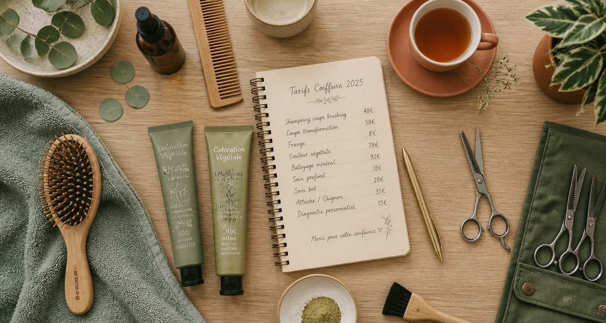tarif coiffure 2025 outils sur table
