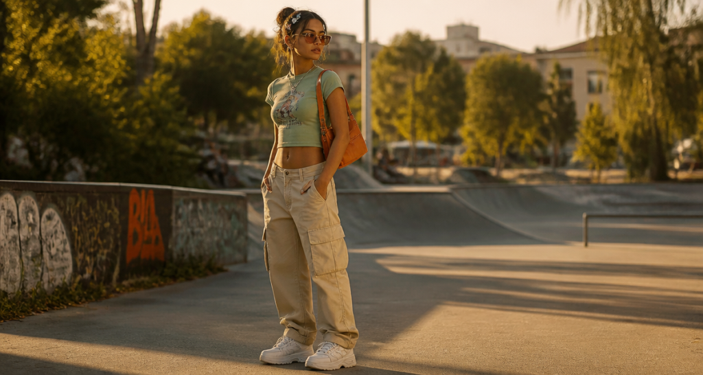 tenue annee 2000 au skatepark y2k