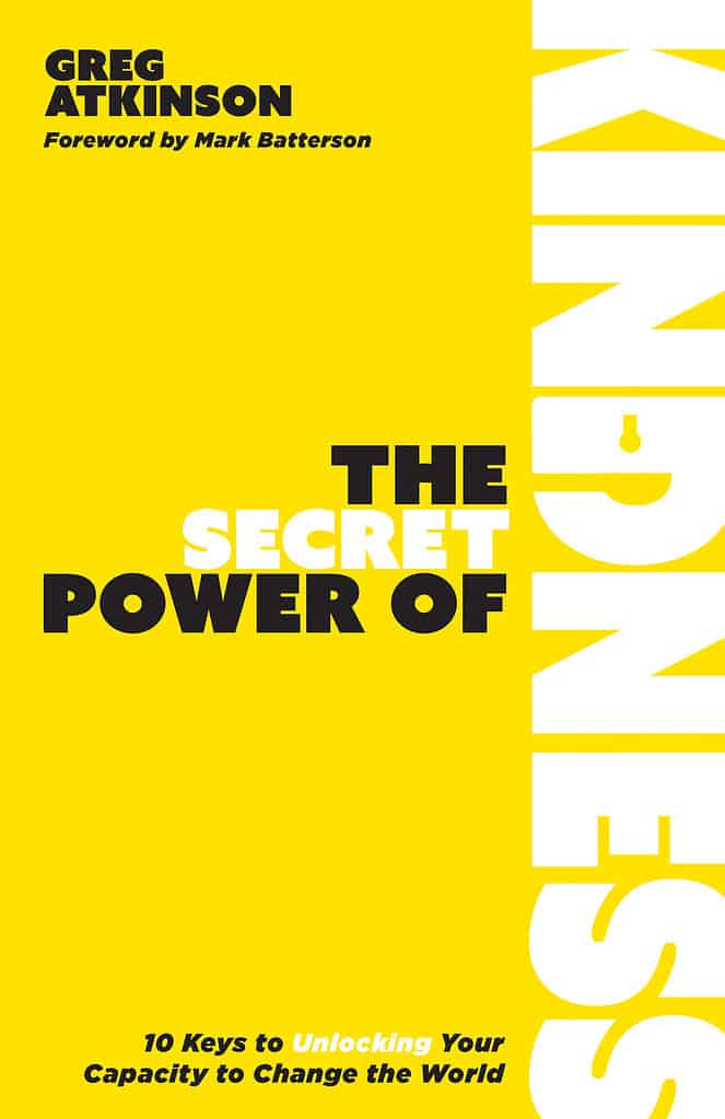 Book cover of The Secret Power of Kindness by Greg Atkinson with yellow background.