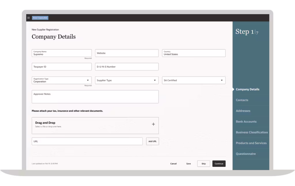 Procurement Gerenciamento de fornecedores