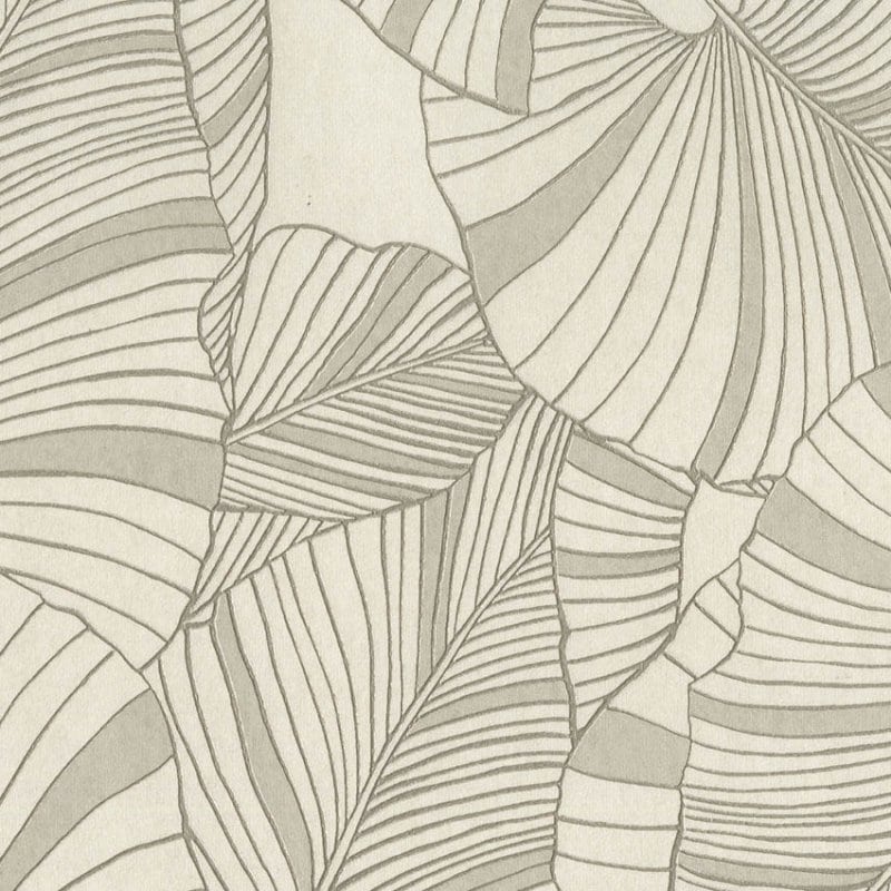 Stylish botanical leaf wallpaper featuring intricate line art for modern home and office decor.