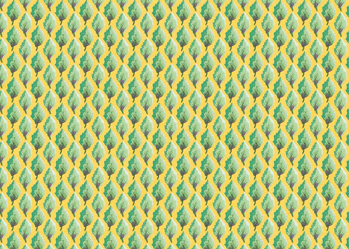 Bright green and yellow leaf-patterned wallpaper for stylish home interiors.