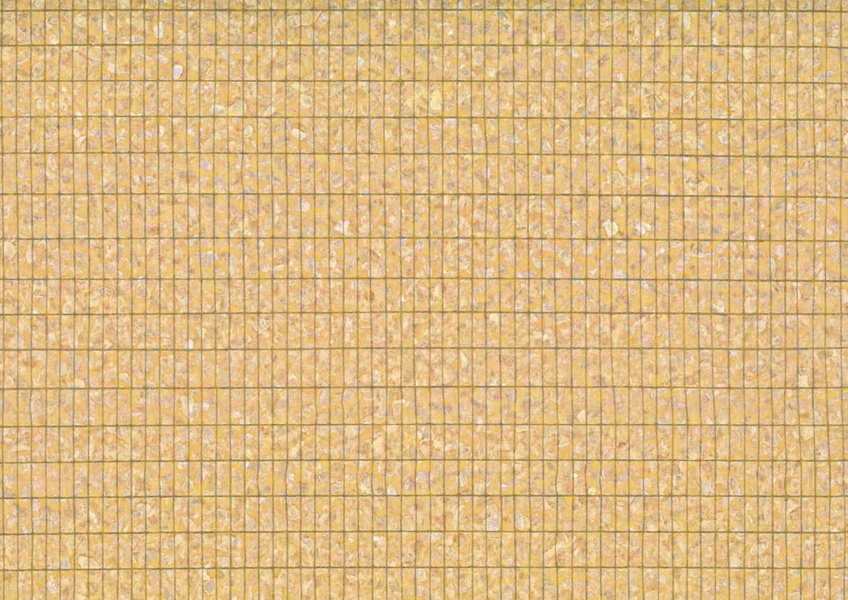 Close-up of beige wall tile with textured grid pattern for interior decor.