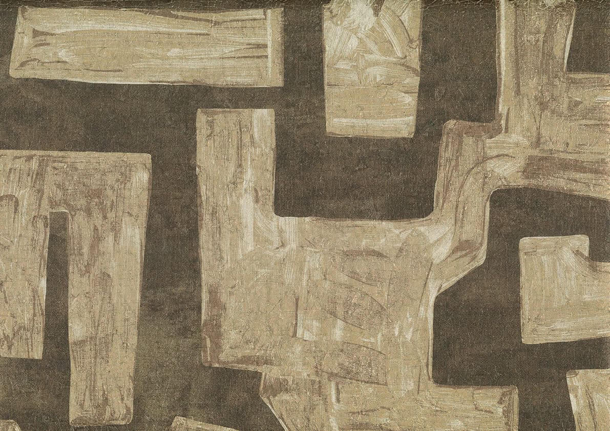 Abstract wooden wall art for modern interior design.