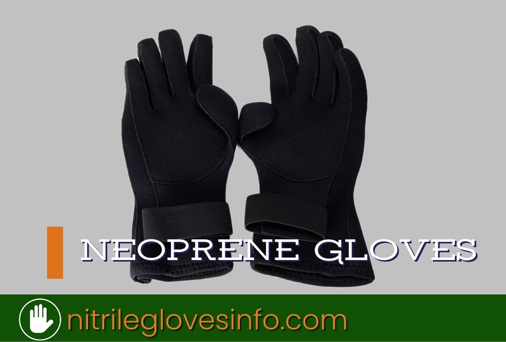 Pair of black neoprene gloves. Ideal for food handling.