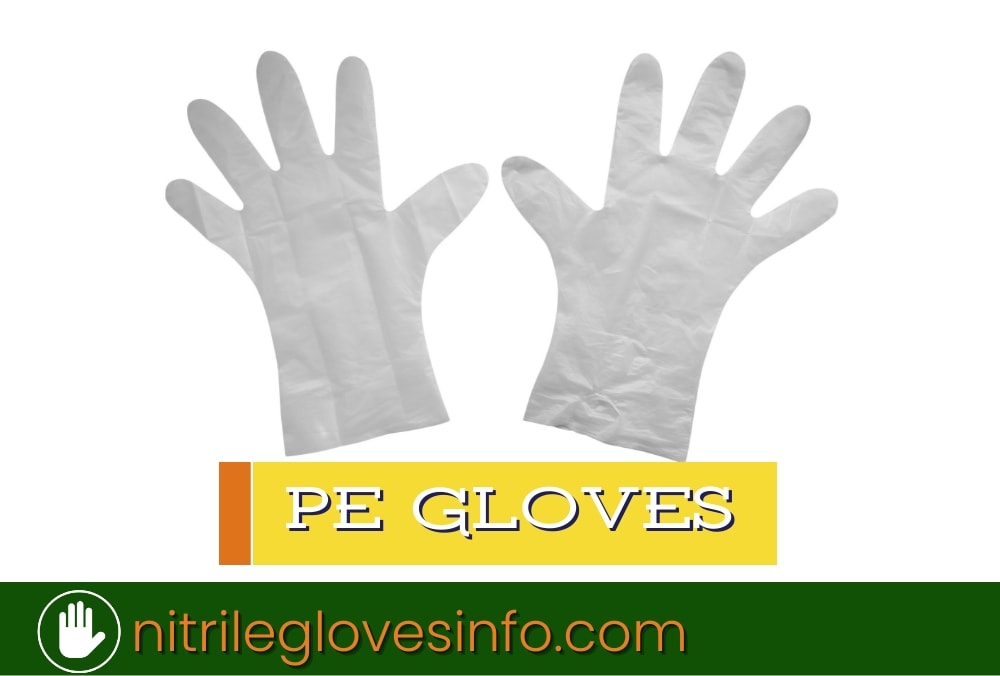 Pair of white polyethylene (PE) gloves. Ideal for food handling.