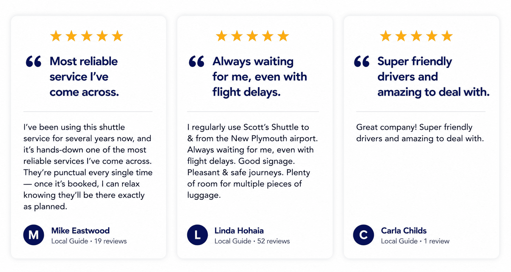Scott's Airport Shuttle customer reviews