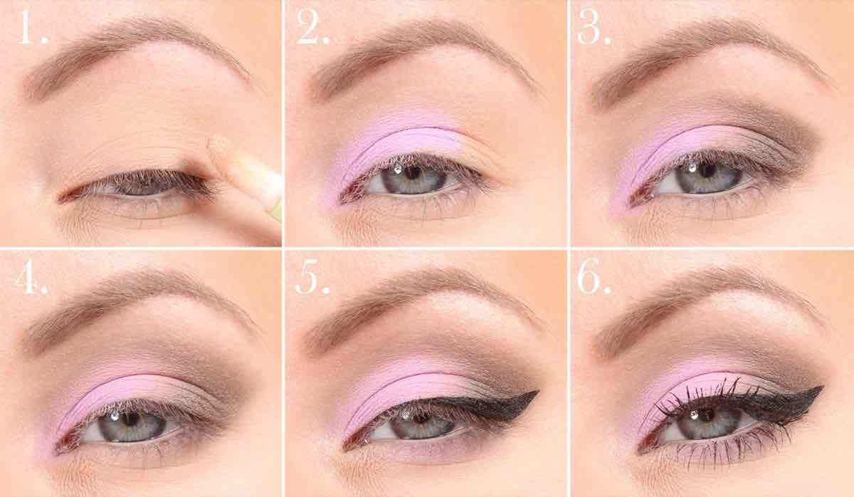 Tutorial zum Augen-Make-up in Flieder