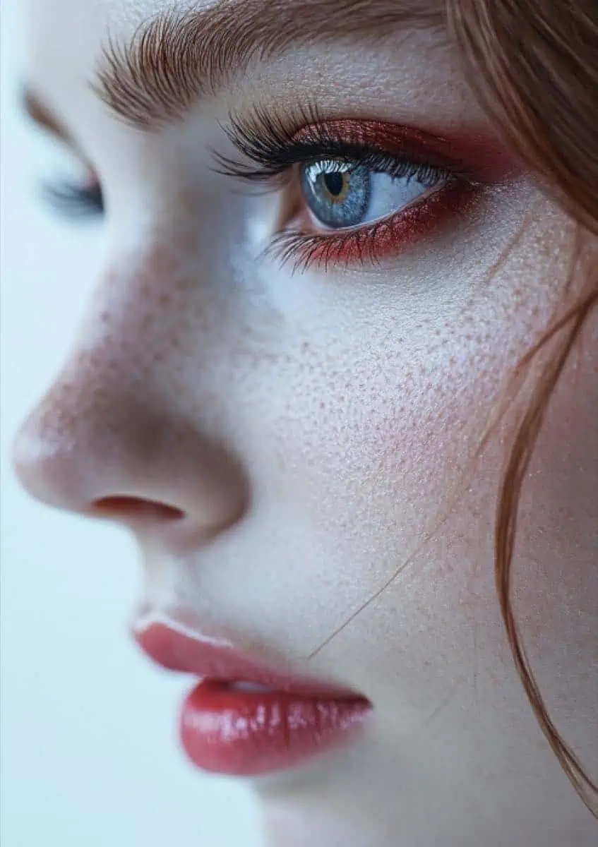 Burgunderrotes Make-up