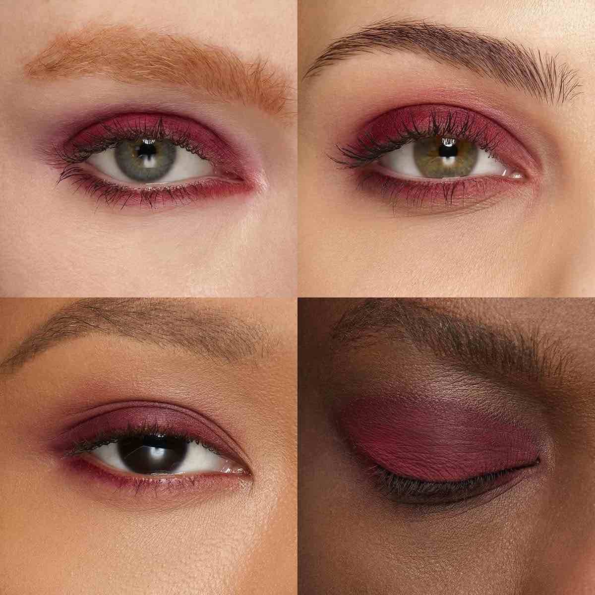 Augen-Make-up in Burgunderrot