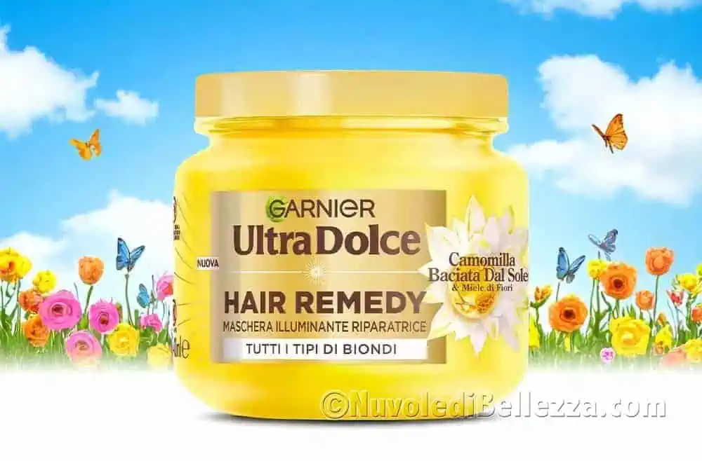 Garnier Maschera Illuminante Riparatrice, Ultra Dolce Camomilla Baciata Dal Sole & Miele di Fiori