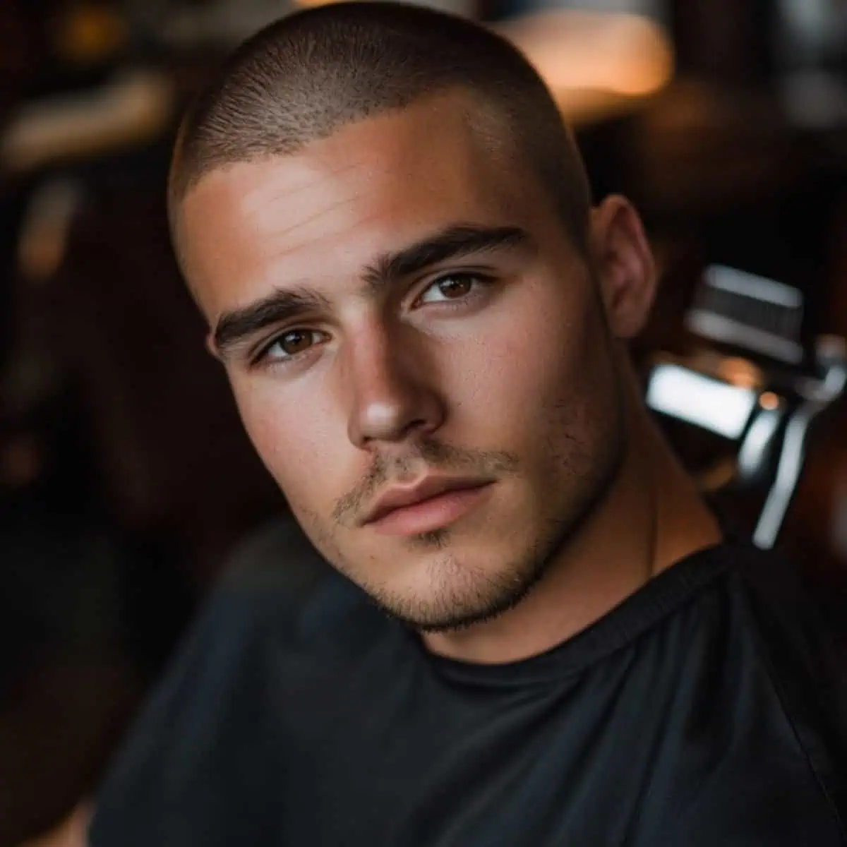 Buzz cut man