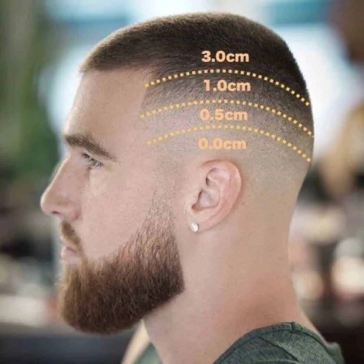 Shaved hair man