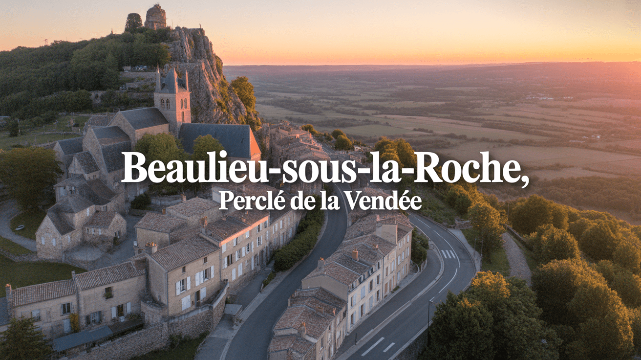 Vue aérienne de Beaulieu-sous-la-Roche, village vendéen