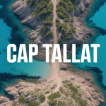 Vue aérienne spectaculaire de Cap Taillat, isthme sableux et côte méditerranéenne