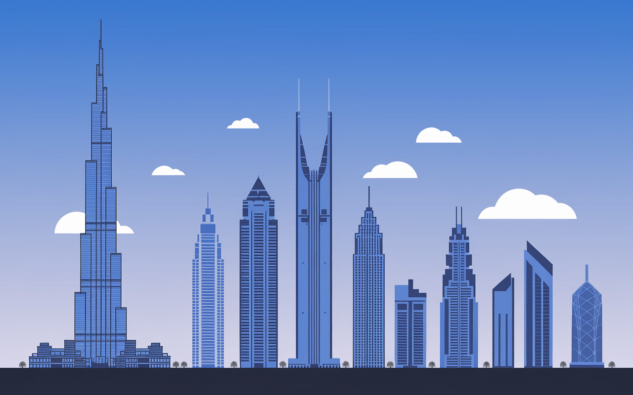 Comparaison hauteur 5 plus grands gratte-ciel