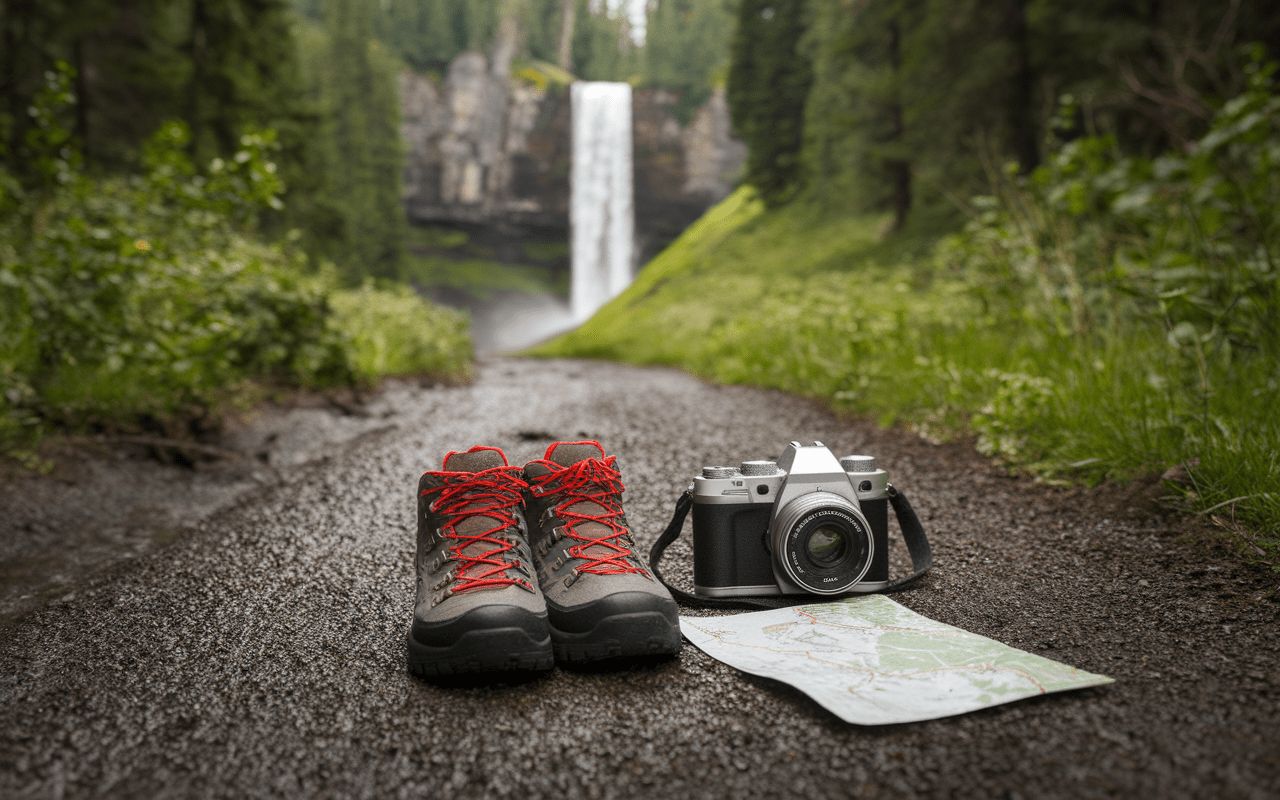 Équipement de randonnée pour explorer les cascades du Jura