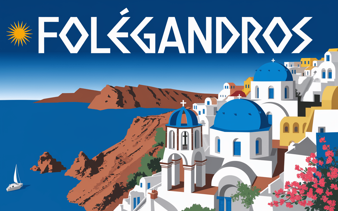 Village cycladique blanc sur falaise surplombant mer Égée bleue