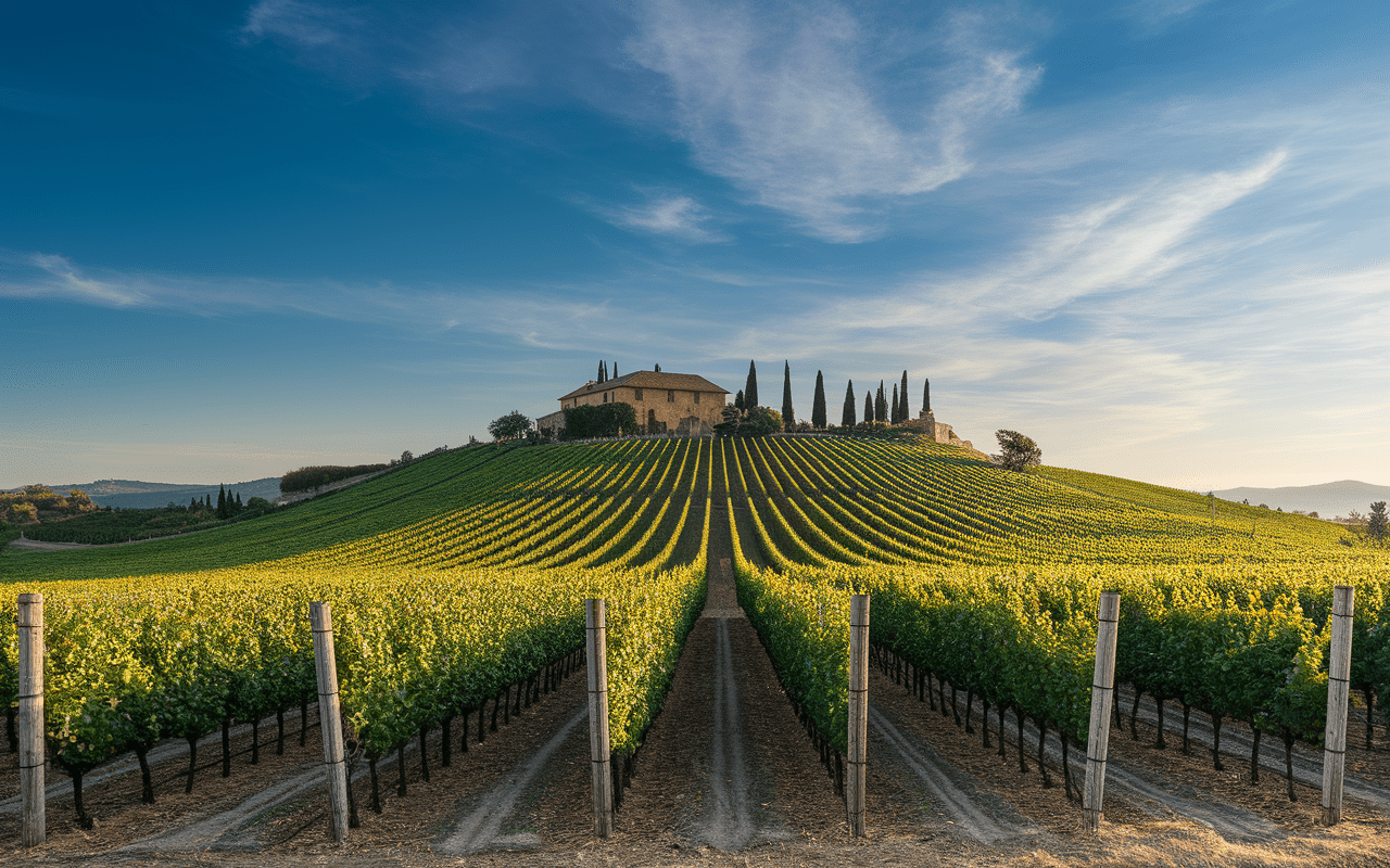 Vignoble de Jongieux en terrasses ensoleillées