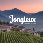 Vue panoramique de Jongieux et ses vignobles en terrasses