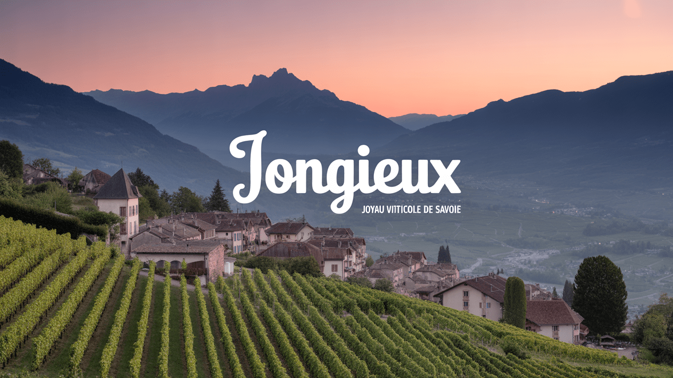 Vue panoramique de Jongieux et ses vignobles en terrasses