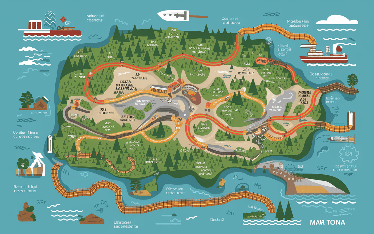Plan des sentiers et transports du parc national de Plitvice