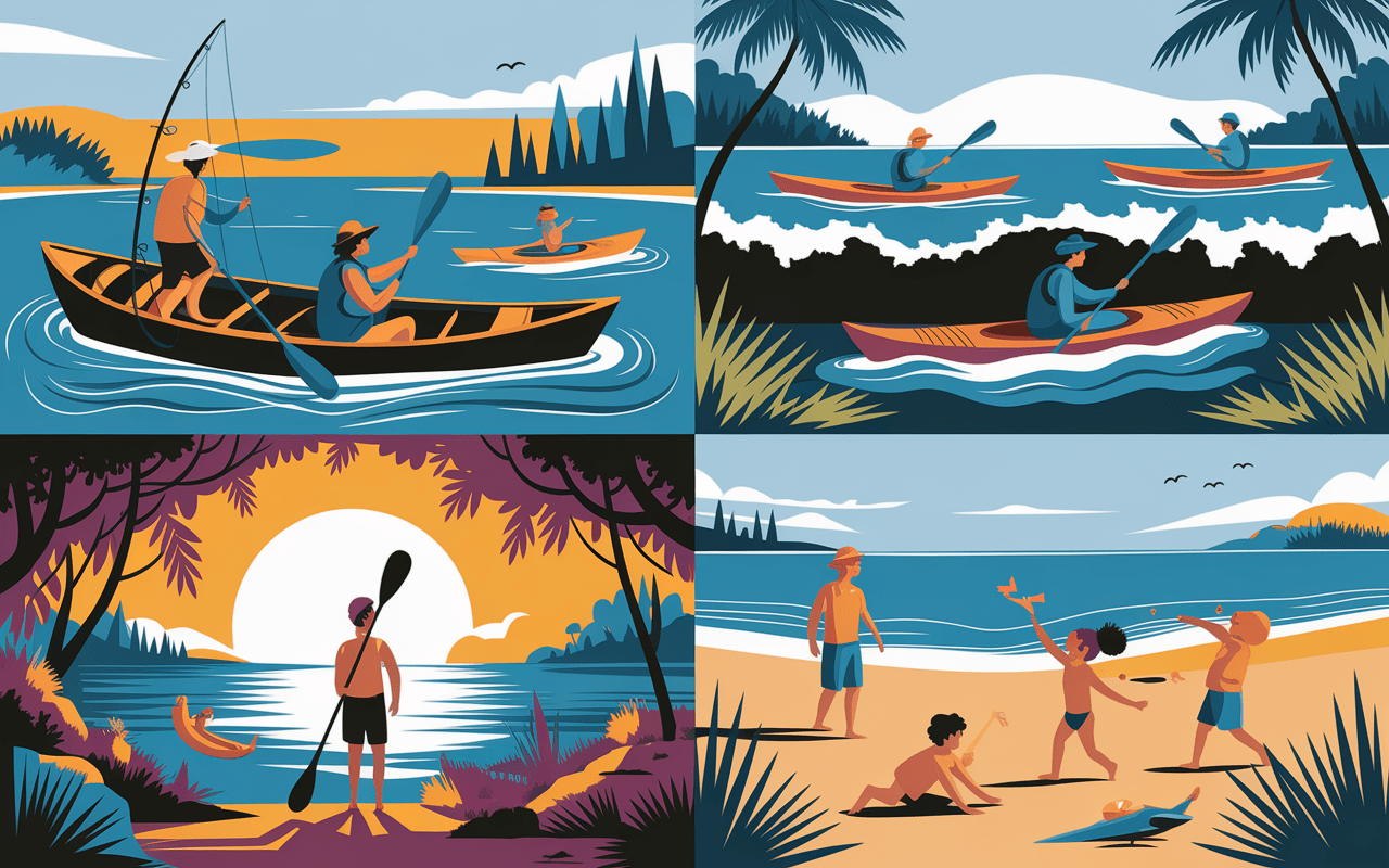 Activités nautiques à différentes marées de Crozon