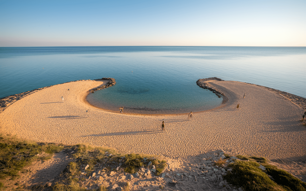 Plage de Farinole, parking ombragé, sable doré, mer cristalline