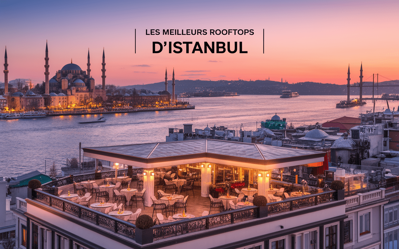 Coucher de soleil sur les toits d'Istanbul et le Bosphore