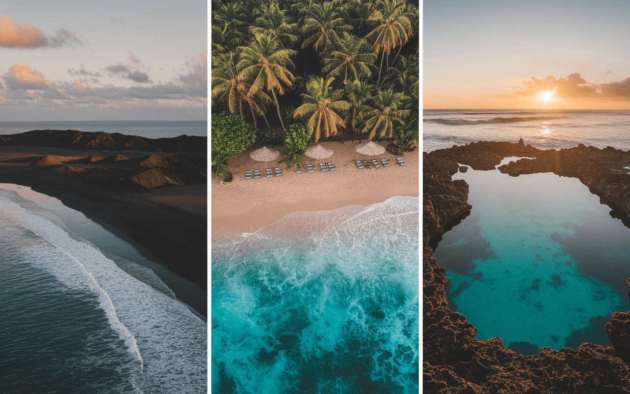 Plages noires, dorées et piscines naturelles de Tenerife