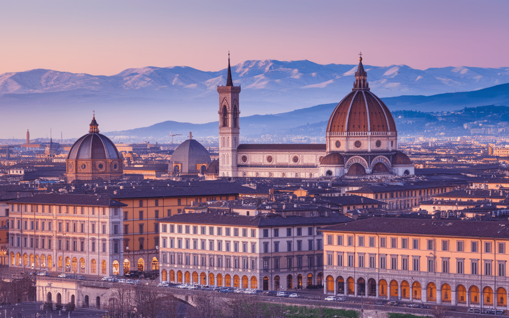 Panorama de Turin avec Mole Antonelliana et Alpes