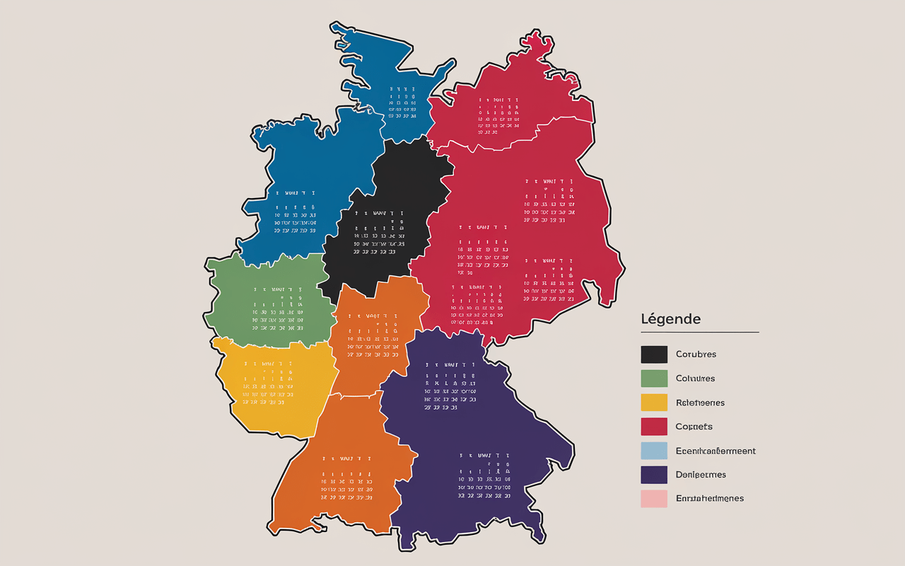 Carte des régions allemandes et leurs vacances scolaires