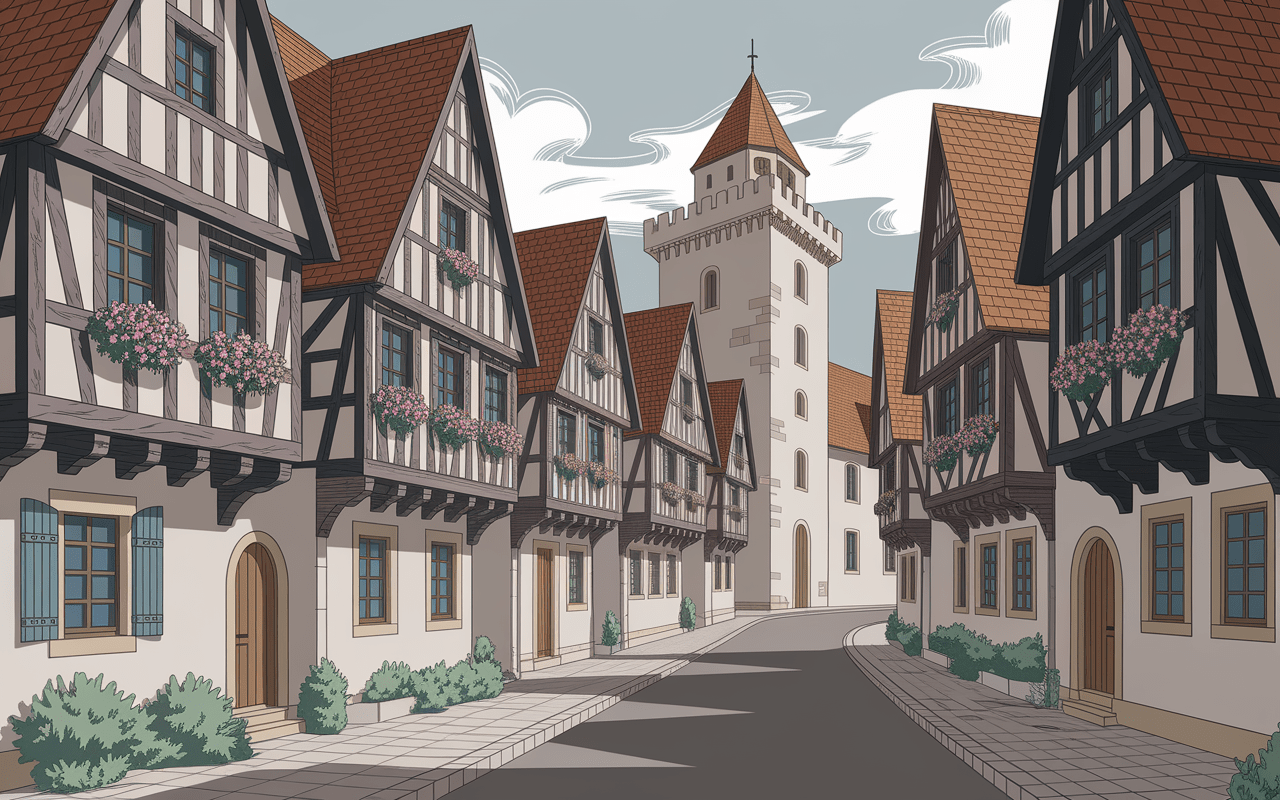 Ruelle médiévale et architecture historique de Verdun-sur-le-Doubs