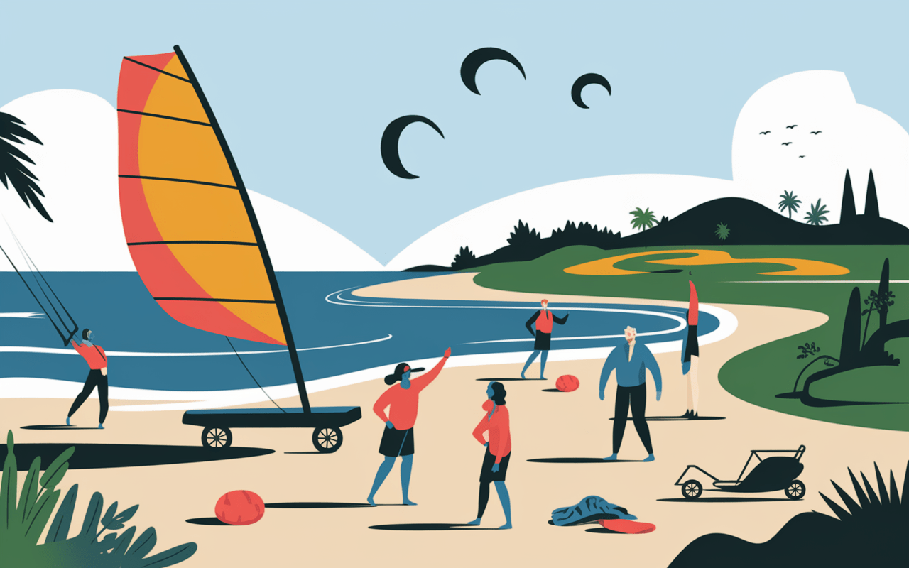 activites sportives hardelot plage char a voile kitesurf golf