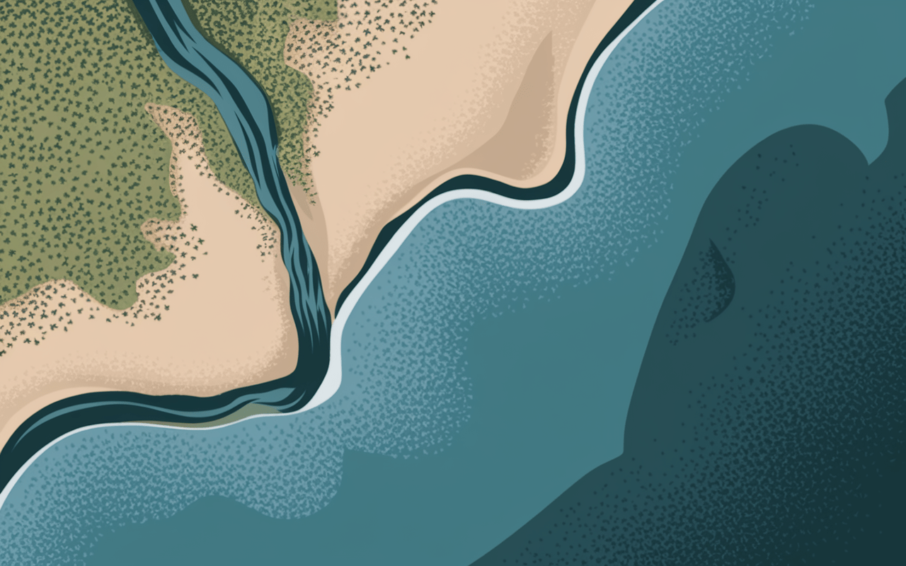 Vue aerienne de la baie d Authie montrant estuaire dunes et pres sales