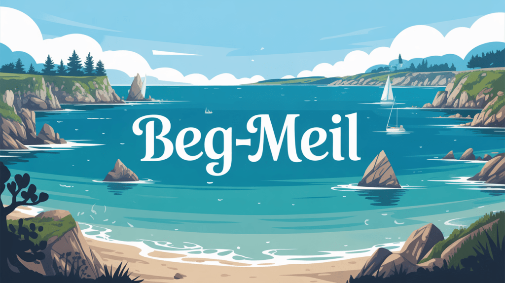 Vue panoramique de la presqu ile de Beg Meil avec criques et pinedes
