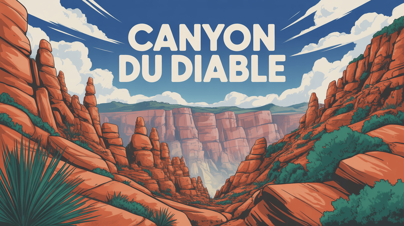 paysage canyon du diable roches rouges ciel bleu