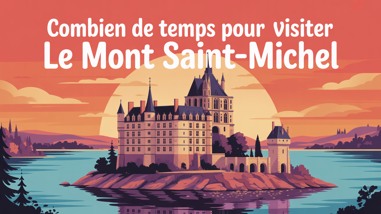 illustration stylisee chateau medieval mont saint michel