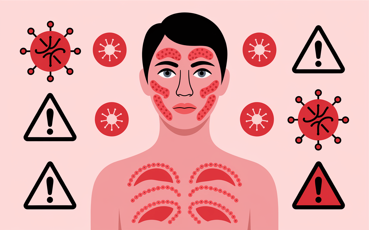 Infographie medicale piqure fausse meduse mediterranee zones rouges inflammee