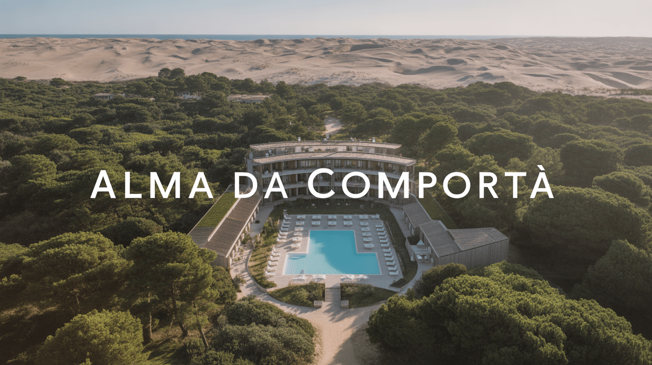 vue aerienne hotel comporta alma da comporta dunes forets rizieres
