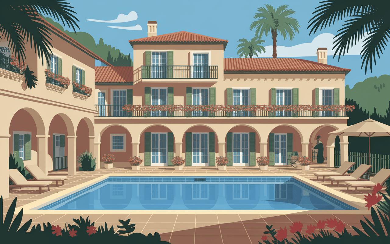 hotel minorque facade pierre piscine debordement