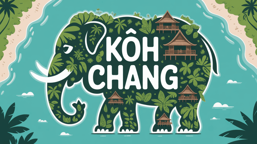 illustration ile koh chang forme elephant vue du ciel