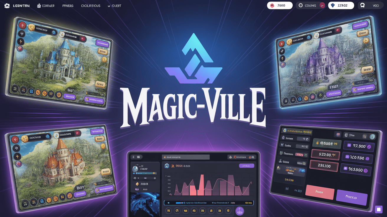 interface magic ville avec cartes colec prix et graphiques