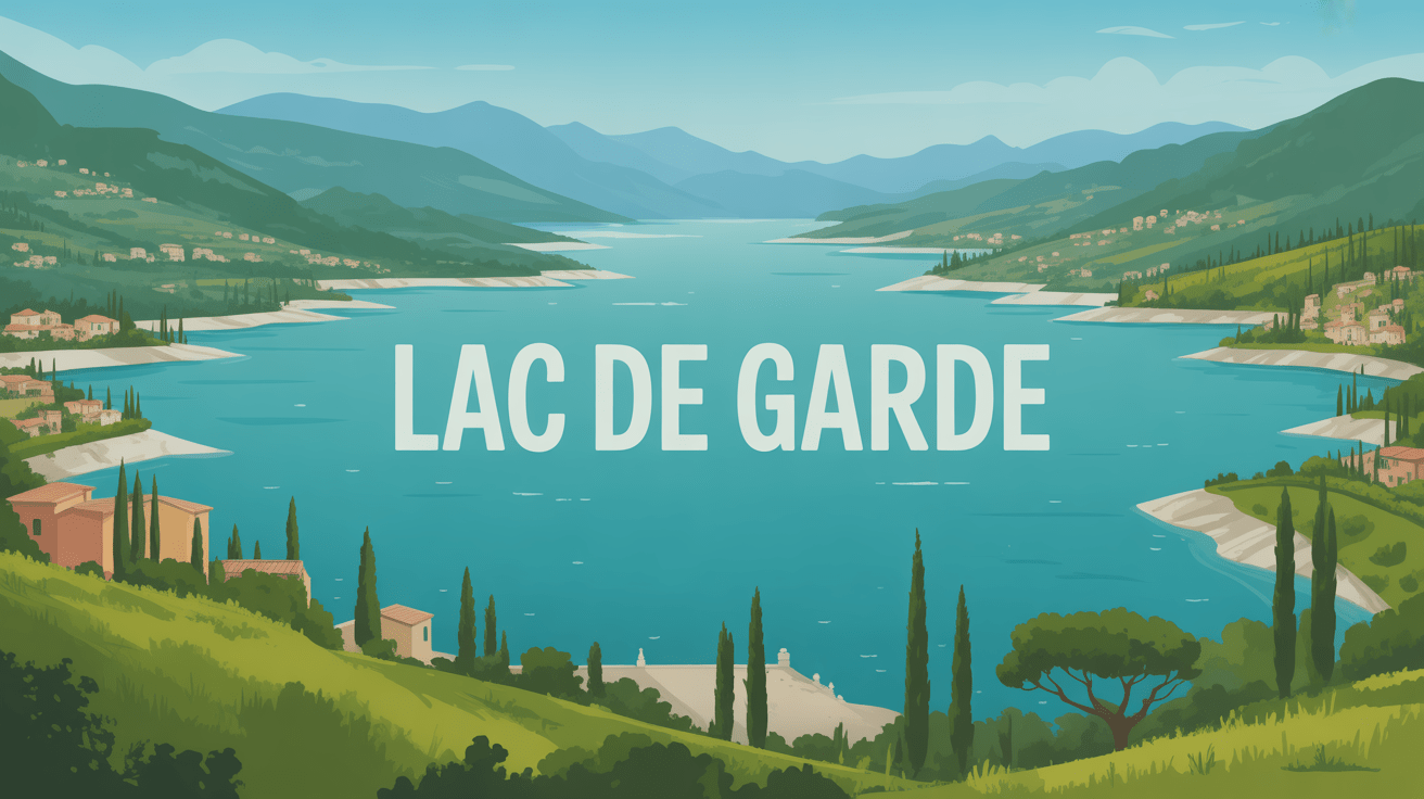 Vue panoramique lac de garde montagnes villages colorés