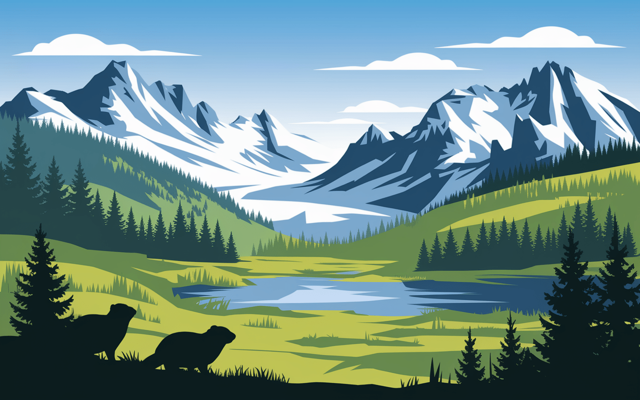 Paysage vallée d'aspe nature préservée sapins et sommets