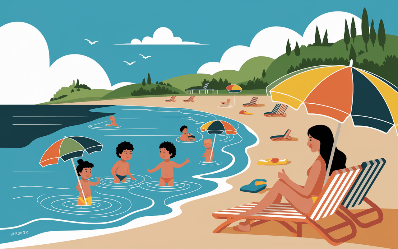 plage familiale vias plage sable fin eaux turquoises