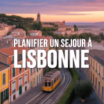 vue panoramique que faire a lisbonne toits oranges et tramway jaune