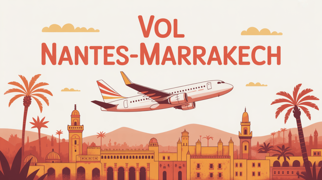 avion moderne sur ville ocre vol nantes marrakech
