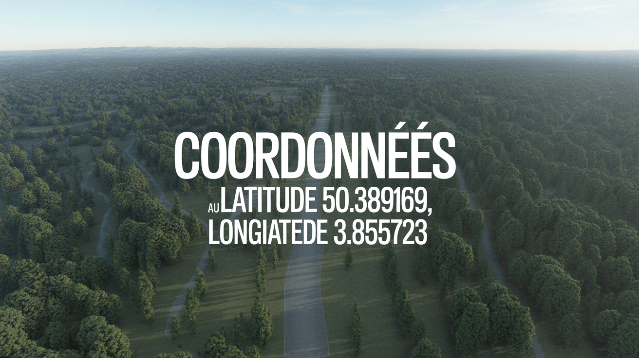 Vue aerienne illustree foret latitude 50.389169 longitude 3.853723