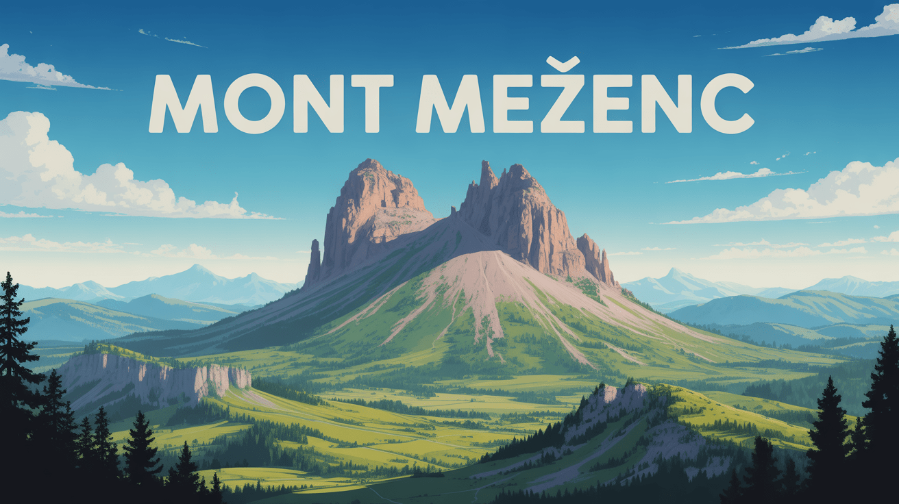 Panorama sommet mont mezenc avec dômes volcaniques